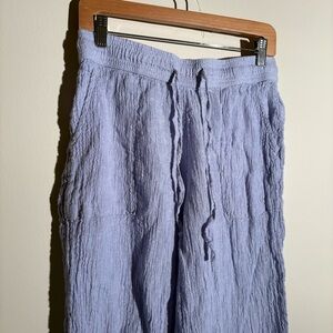 Sigrid Olsen Linen Periwinkle Cropped Pants